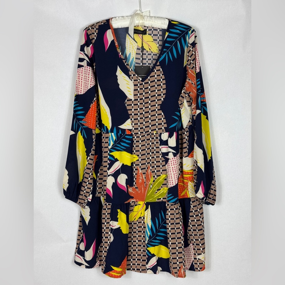 Longsleeve Geometric Dress Large NWT